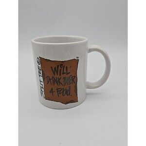 Split Tee Brand "Will Drink Beer 4 Food" Novelty Coffee Mug Funny Gift